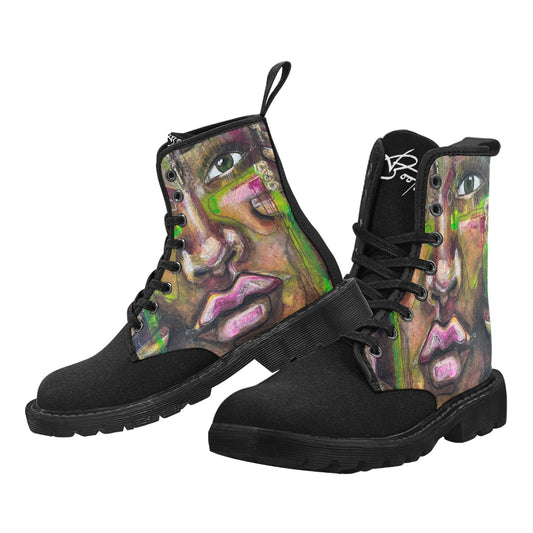 Dalia 2 Bottes en toile à lacets pour femmes (Noir)