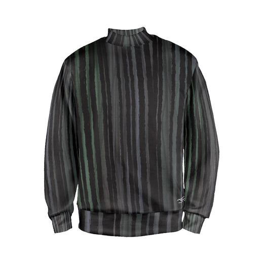 Chandail à col montant imprimé – Style et confort pour homme 🖤 BLACK ROW