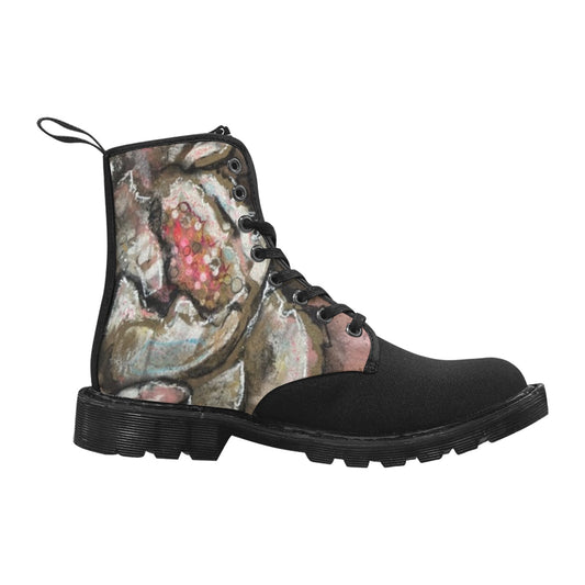 Solène 2 Bottes en toile à lacets pour femmes (Noir)