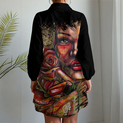 Robe chemise longue à manches longues – Élégance décontractée et confort au quotidien