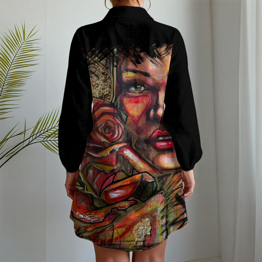 Robe chemise longue à manches longues – Élégance décontractée et confort au quotidien