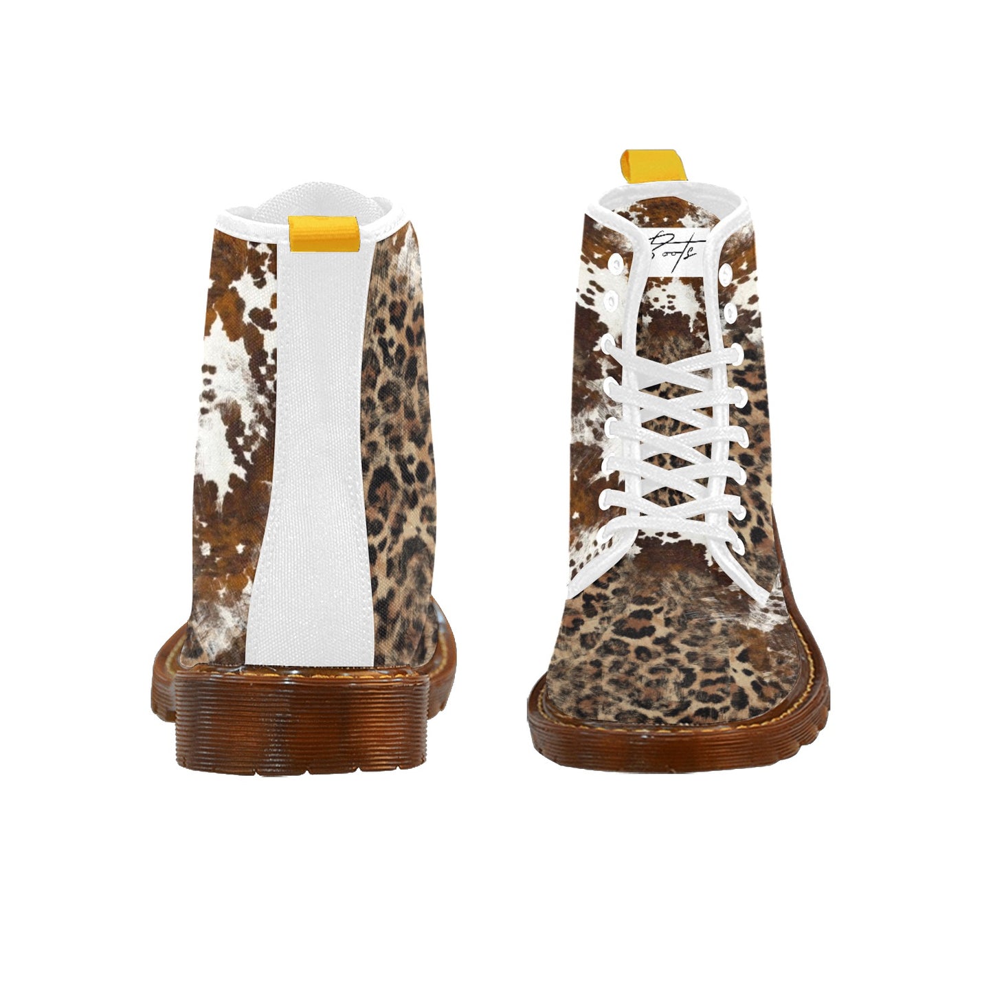 LéoCow - Bottes en toile à lacets pour Hommes (blanc)