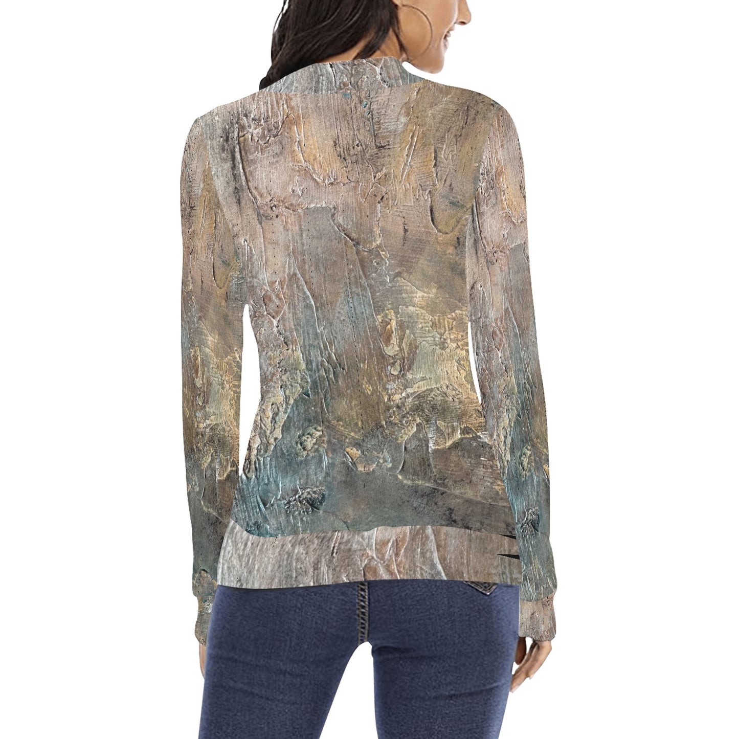 Chandail à col montant imprimé – Élégance et confort réunis 💫