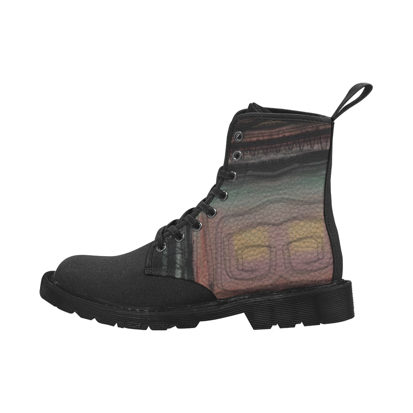 Rainbow Bottes à lacets en toile pour homme (Noir)