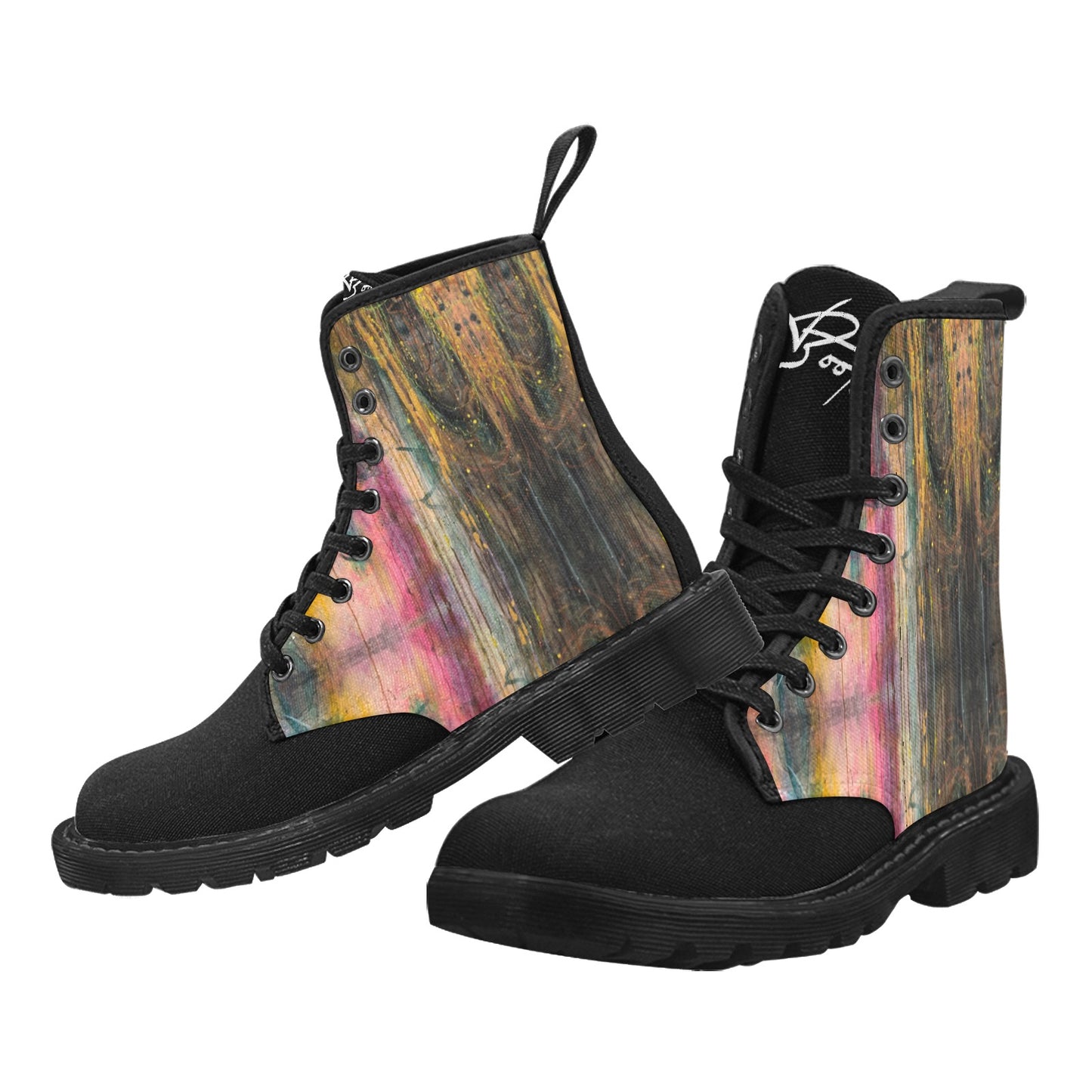 Azura Bottes en toile à lacets pour femmes (Noir)