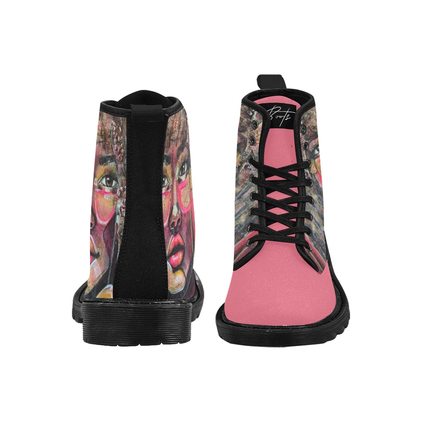 Leilani - Bottes en toile à lacets pour femmes (Noir)