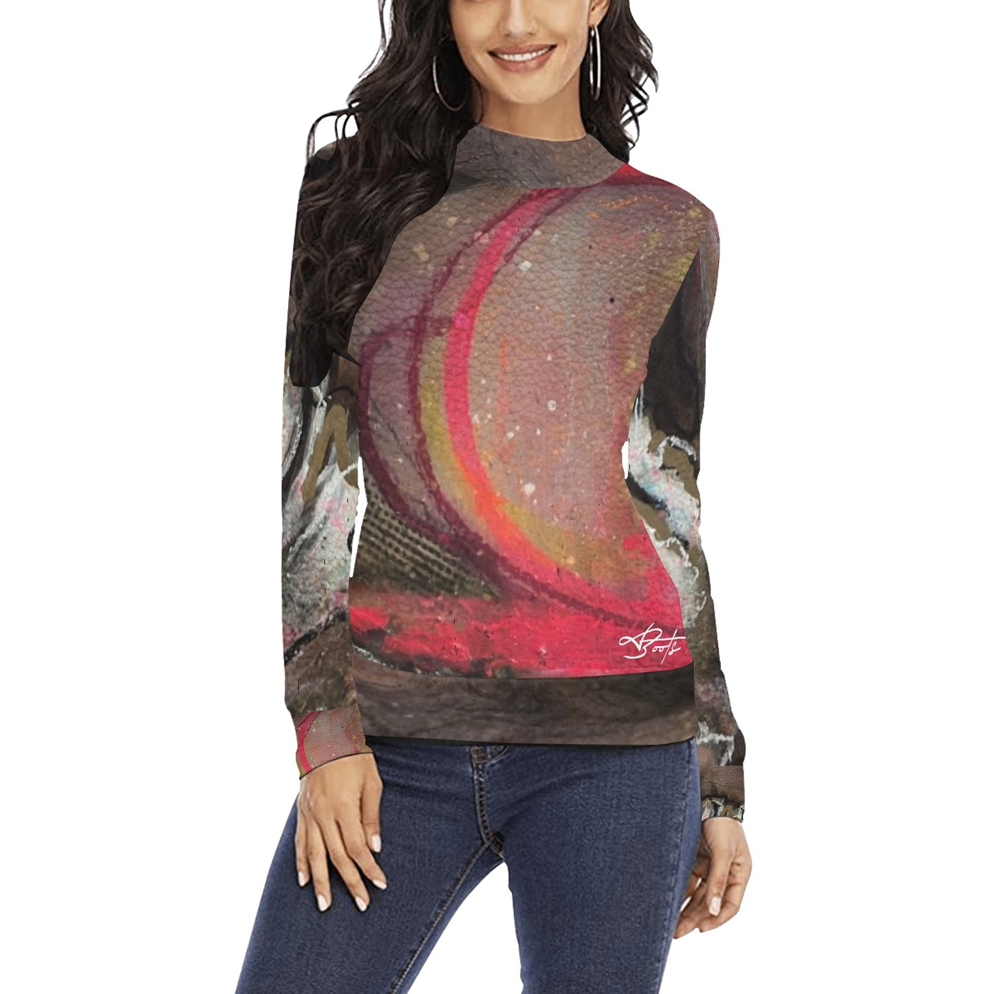 Chandail à col montant imprimé – Élégance et confort réunis 💫 SOLÈNE