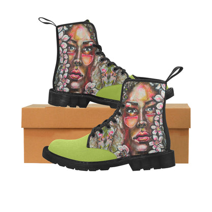 Gaïa - Bottes en toile à lacets pour femmes (Noir)