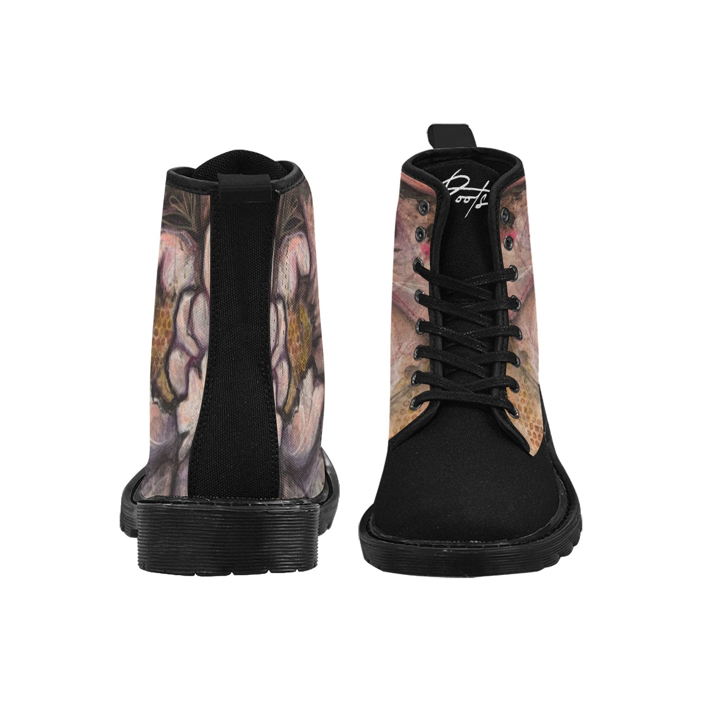 Zaharaa 2 Bottes en toile à lacets pour femmes (Noir)