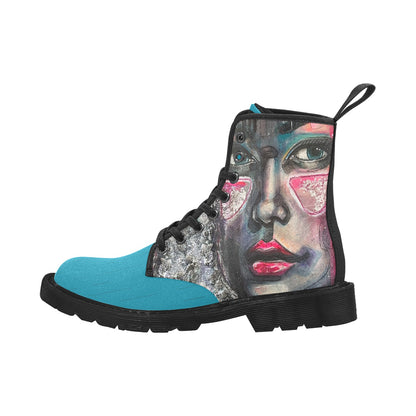 Bottes en toile à lacets pour femmes (Noir)