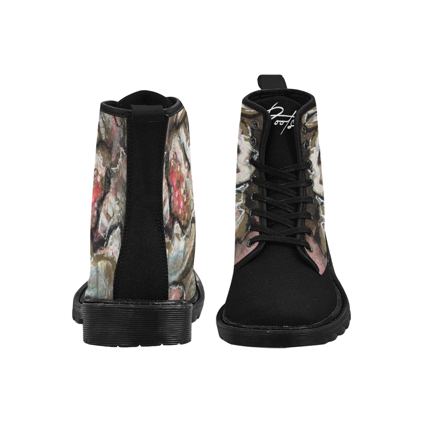 Solène 2 Bottes en toile à lacets pour femmes (Noir)
