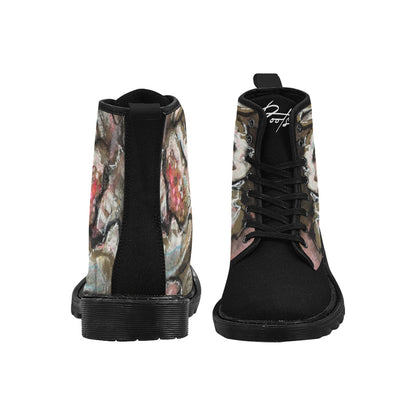 Solène 2 Bottes en toile à lacets pour femmes (Noir)