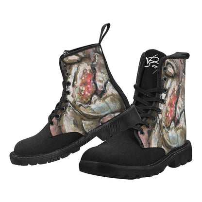 Solène 2 Bottes en toile à lacets pour femmes (Noir)