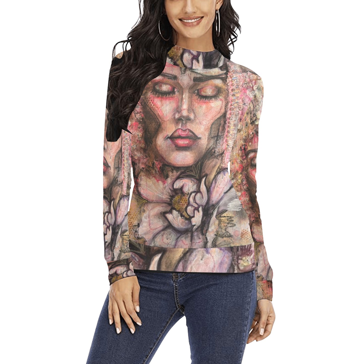 Chandail à col montant imprimé – Élégance et confort réunis 💫 ZAHARAA