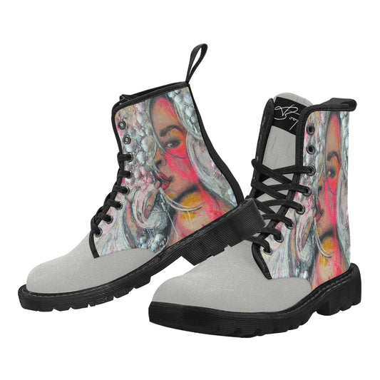 Anjali -Bottes en toile à lacets pour femmes (Noir)