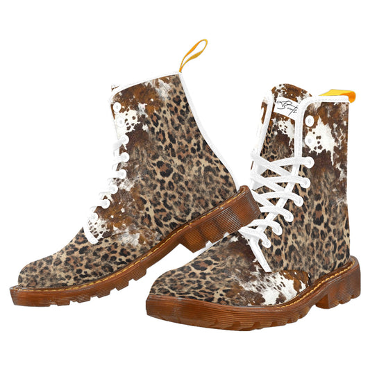 LéoCow - Bottes en toile à lacets pour femmes