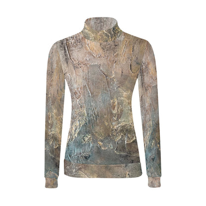 Chandail à col montant imprimé – Élégance et confort réunis 💫