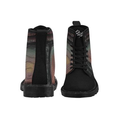 Rainbow Bottes à lacets en toile pour homme (Noir)