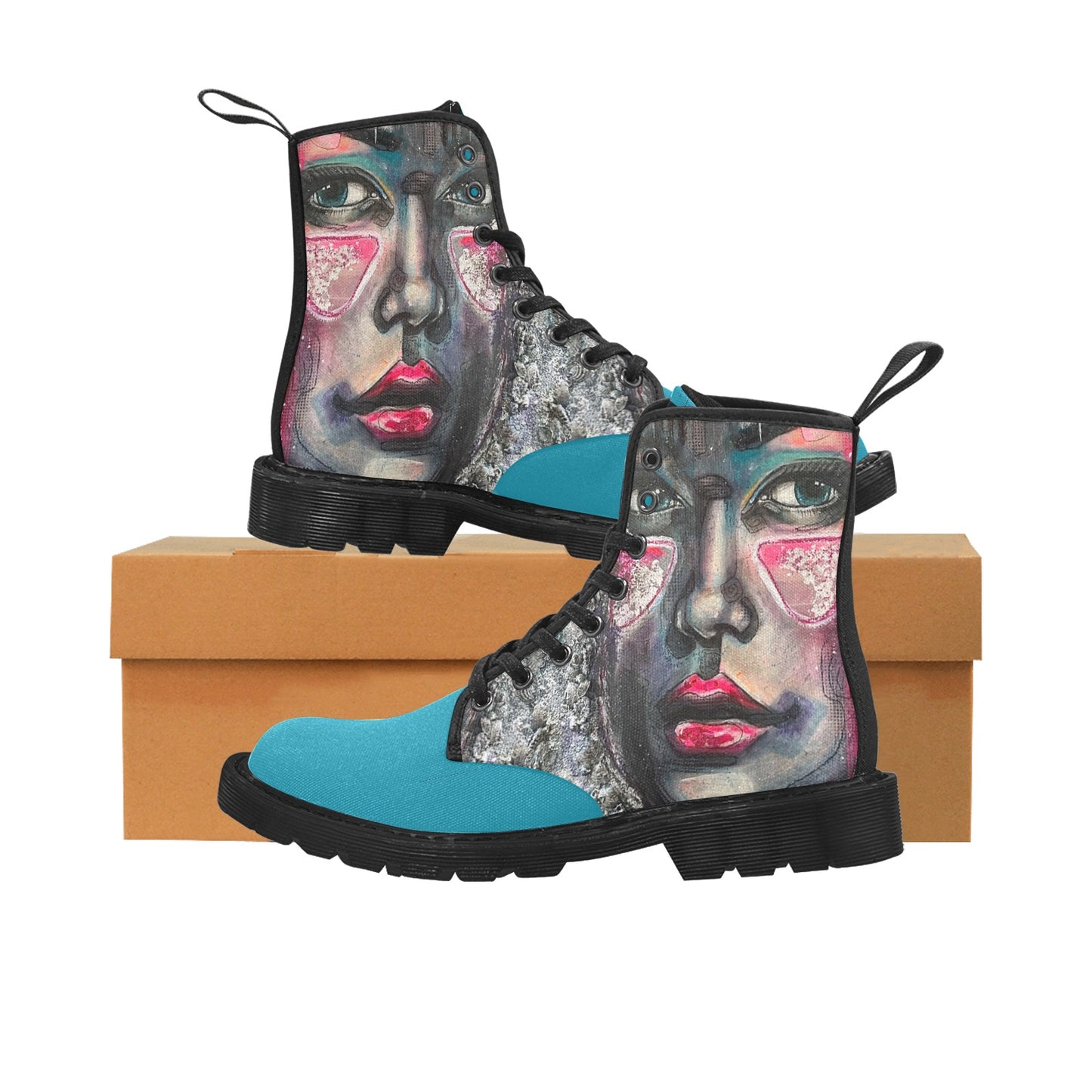 Bottes en toile à lacets pour femmes (Noir)