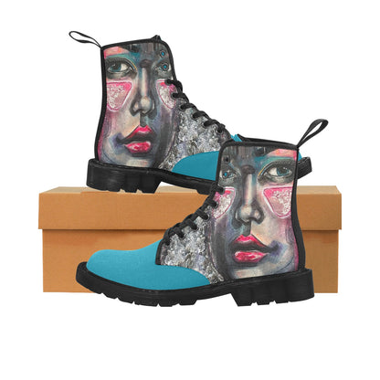 Bottes en toile à lacets pour femmes (Noir)