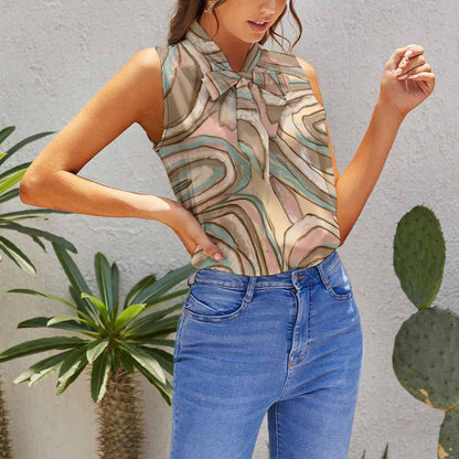 Débardeur Femme Élégant à Nœud – Top Sans Manches Chic & Confortable