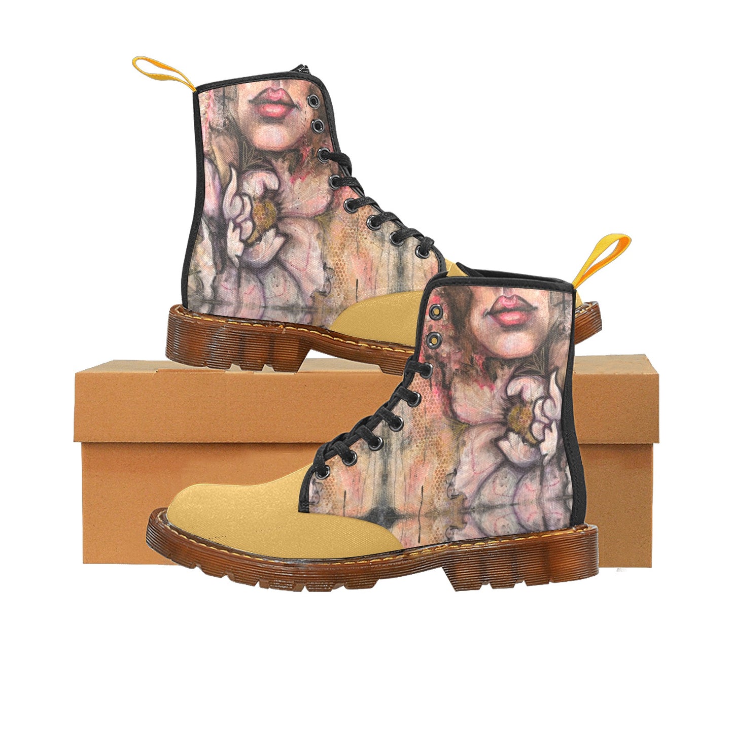 Zaharaa - Bottes en toile à lacets pour femmes