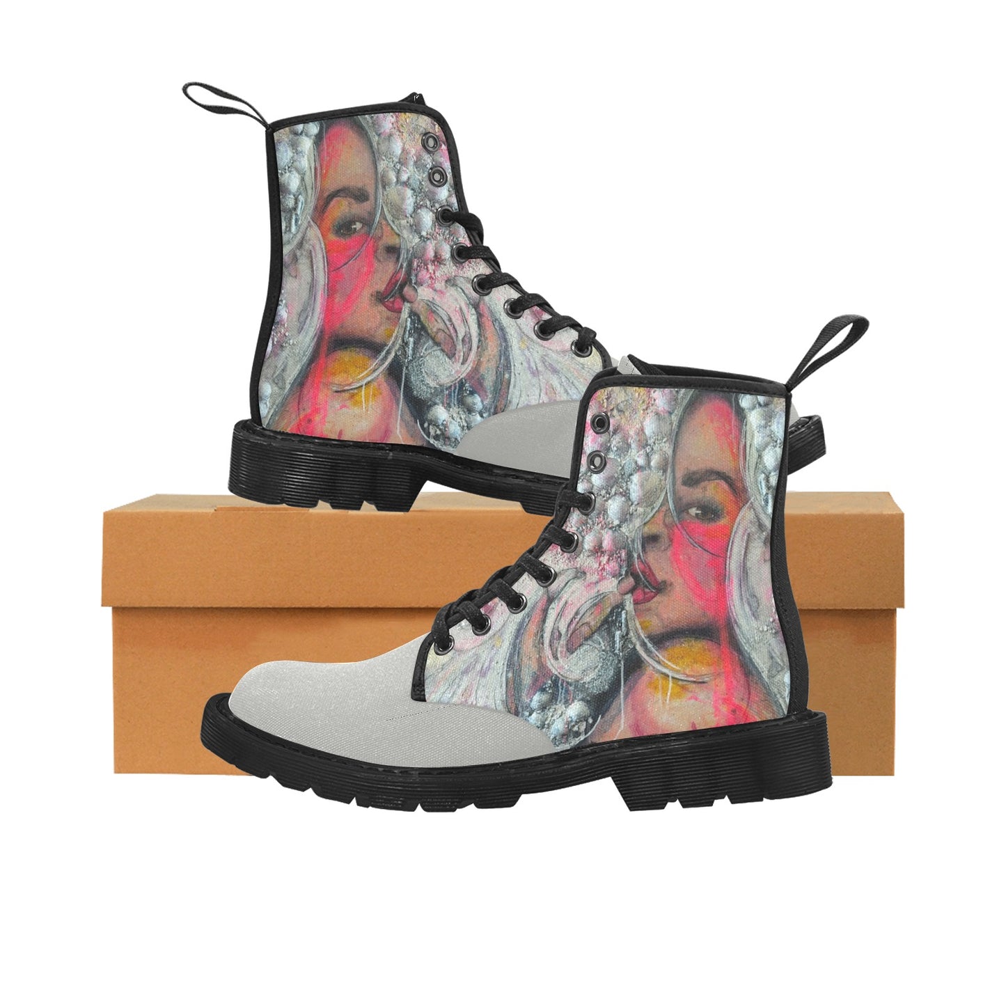 Anjali -Bottes en toile à lacets pour femmes (Noir)