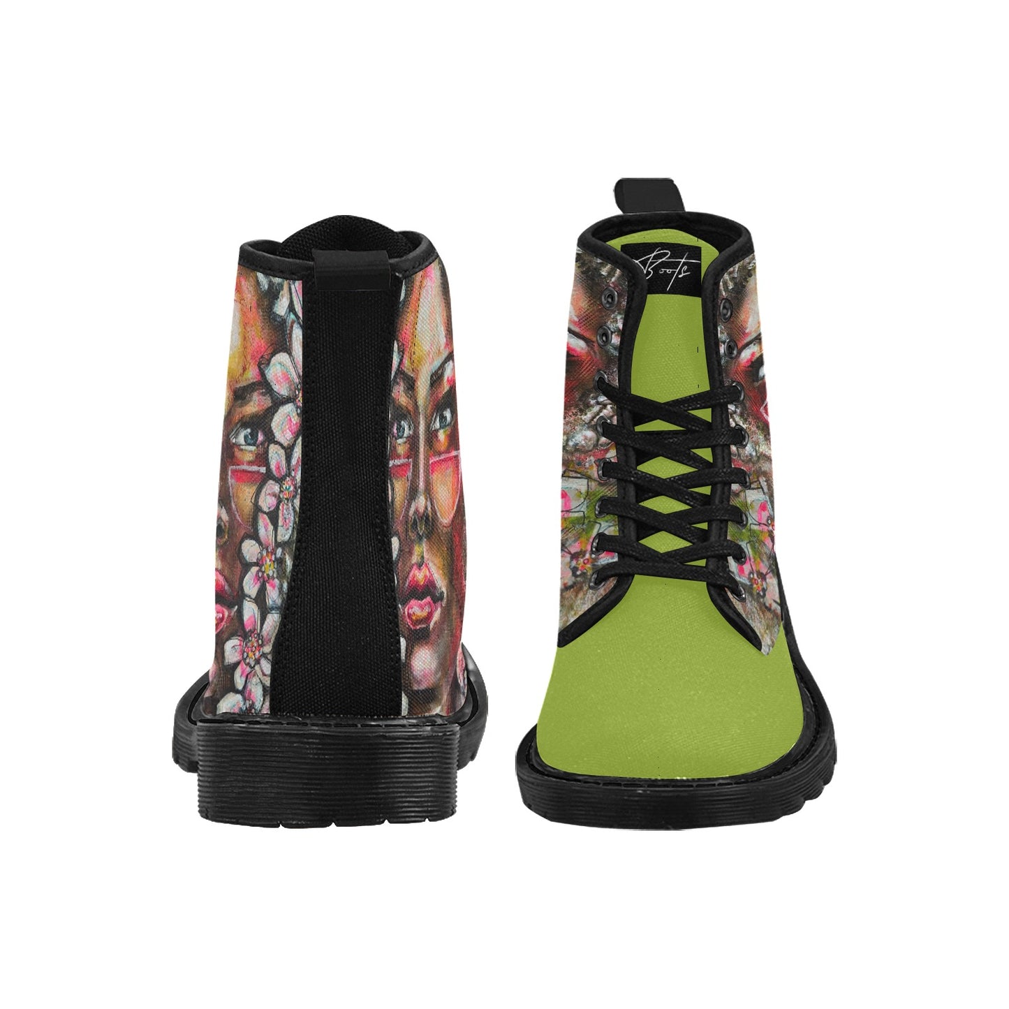 Gaïa - Bottes en toile à lacets pour femmes (Noir)