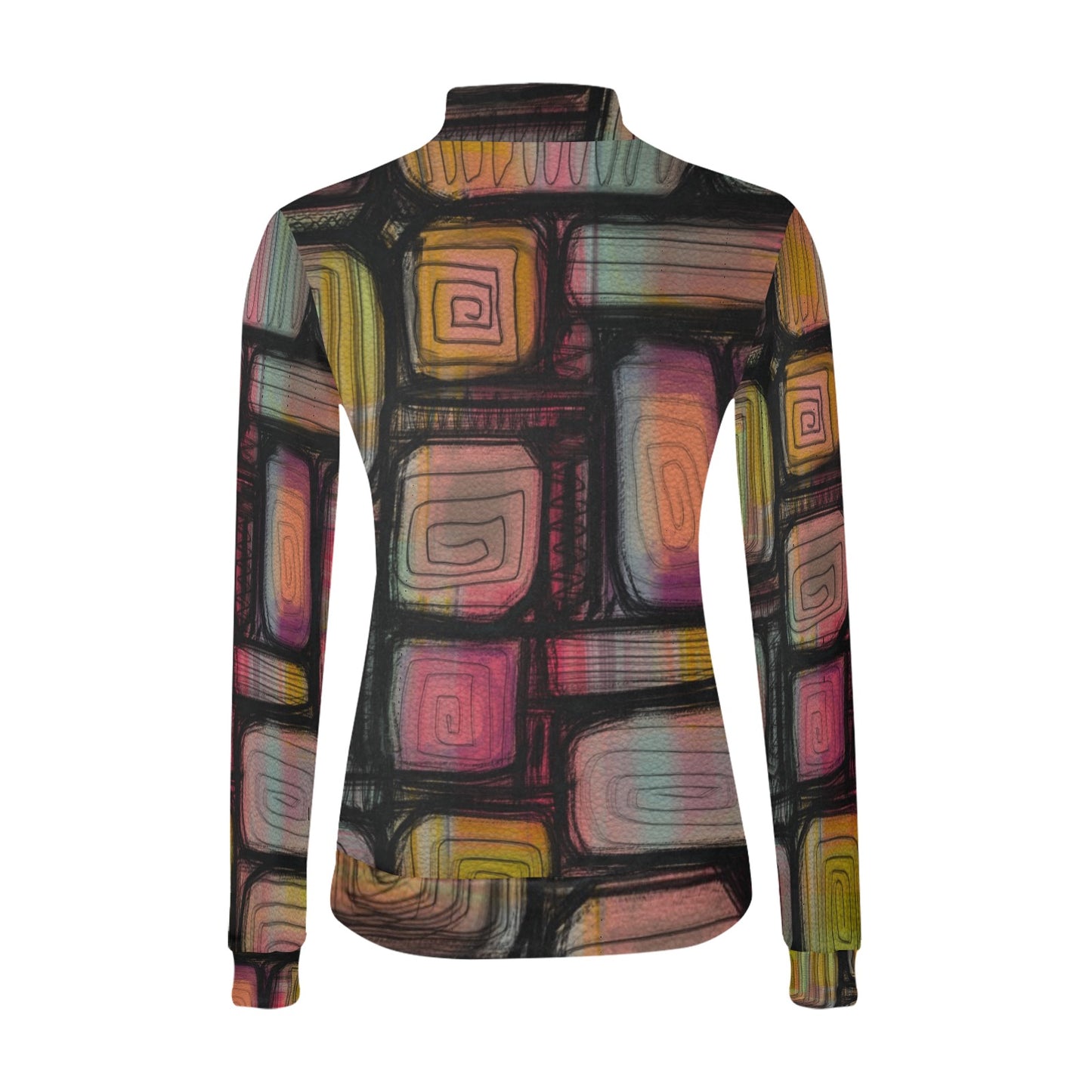 Chandail à col montant imprimé – Élégance et confort réunis 💫 RAINBOW