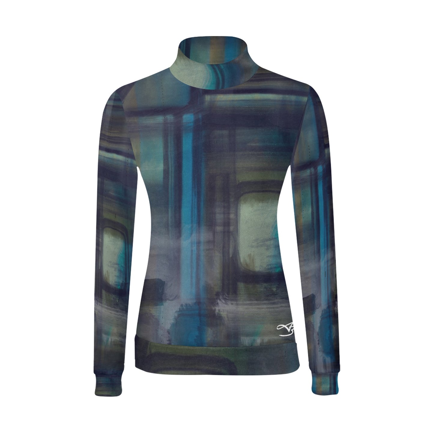 Chandail à col montant imprimé – Élégance et confort réunis 💫 AZURE