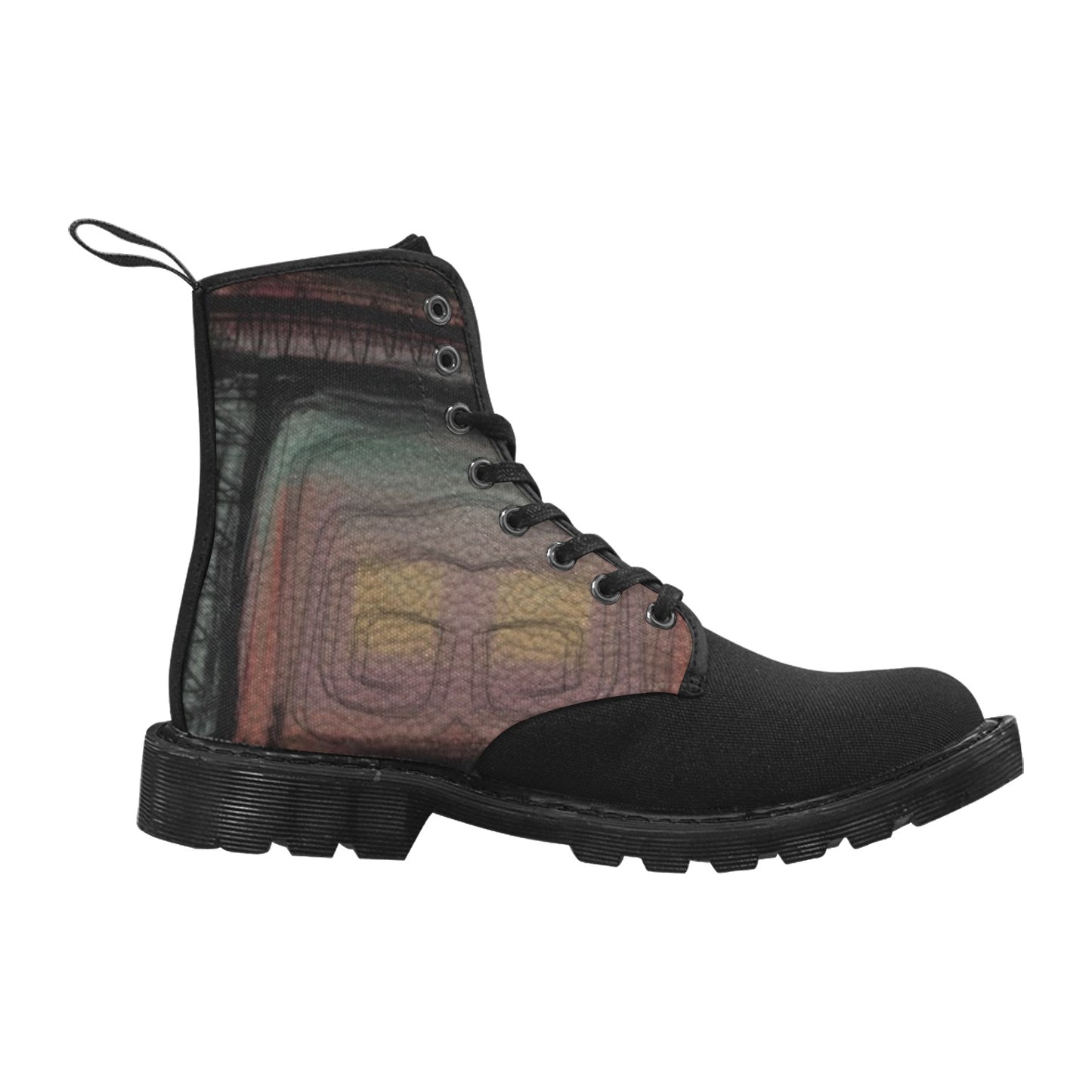 Rainbow Bottes à lacets en toile pour homme (Noir)