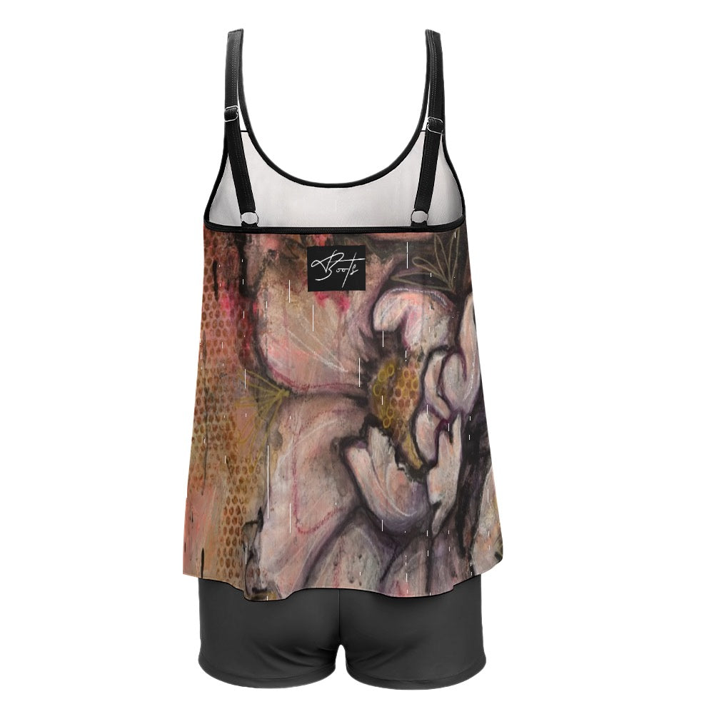 Split swimsuit set busty model plus size