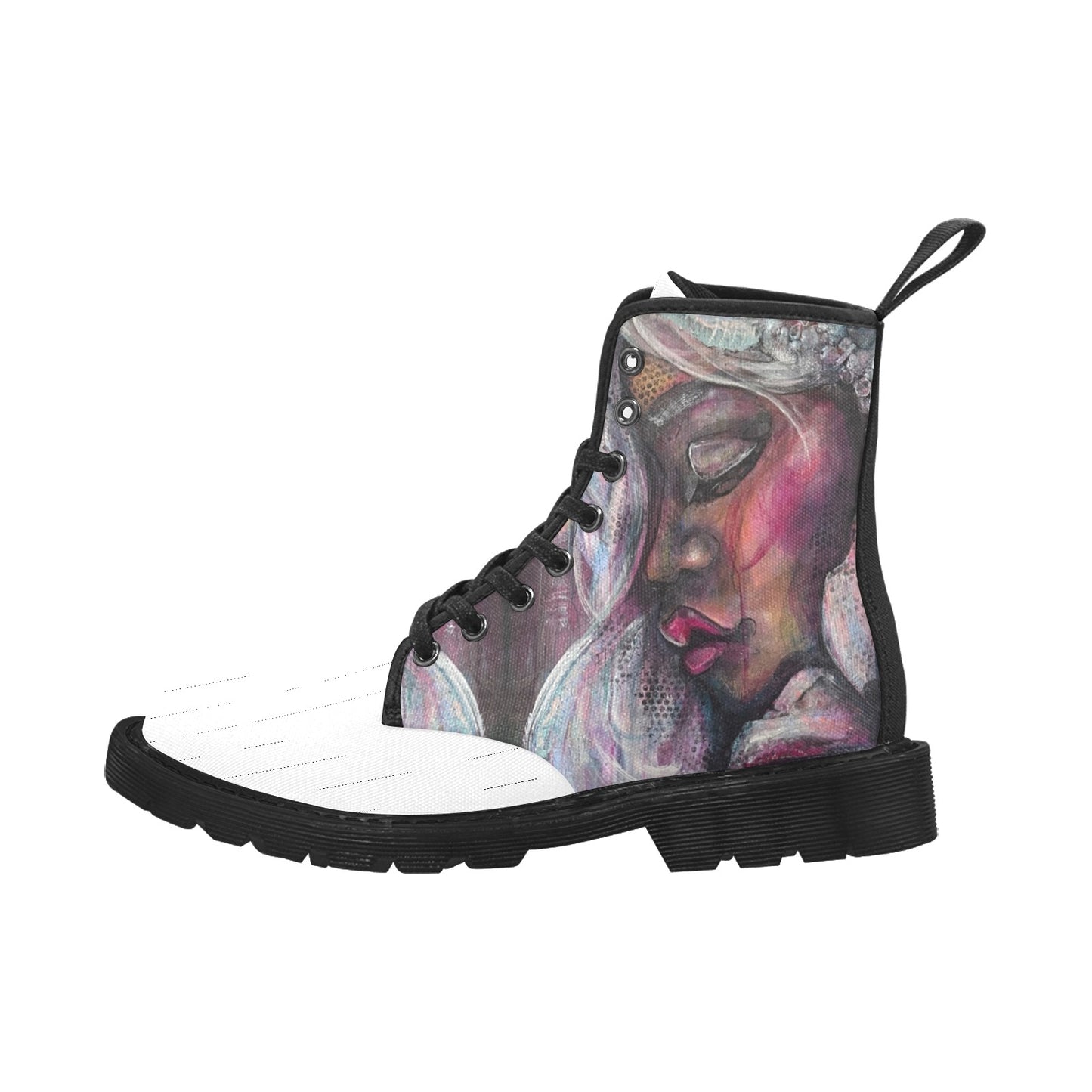 Eira Bottes en toile à lacets pour femmes (Noir)